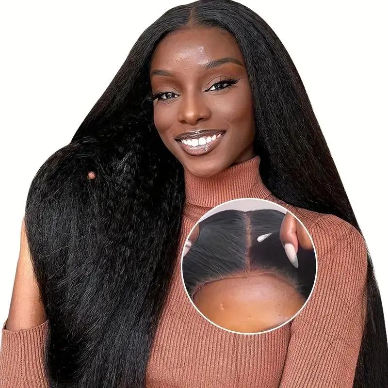 Wear and Go Glueless Wig Human Hair 4x4 Pre Plucked Pre Cut for Beginners 150% Density Kinky Straight Lace Front Wigs Human Hair