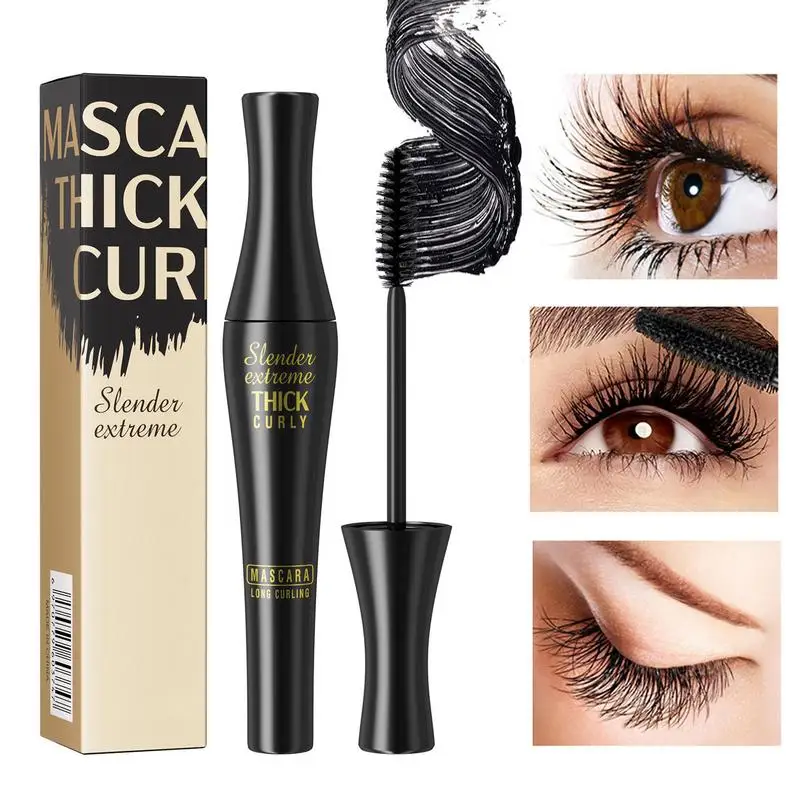 4D Fiber Lash Mascara, alongamento da pestana, escova curva, maquiagem dos olhos, impermeável, duradoura, beleza, olho, cosmético coreano