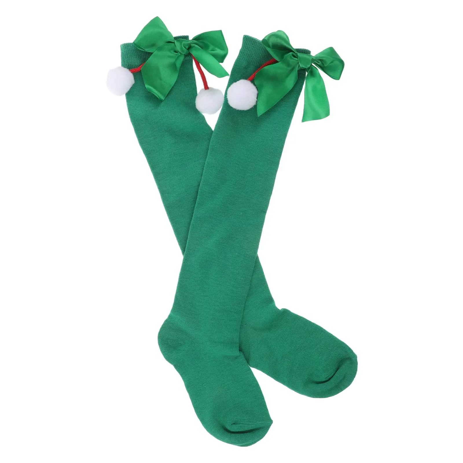 

1Pcs Irish Novelty Socks Women Girls Patrick Kids Party Pompom Bow Tube Holiday Accessories Stockings Green Shamrock