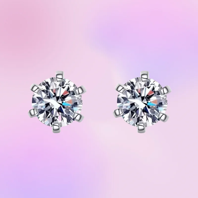 

Обручальные серьги-гвоздики из белого золота 18 карат, женские свадебные украшения, серьги-гвоздики для дочери, 0,5/1/2 карата, муассанит, бриллиант, подарок на день рождения для девочек