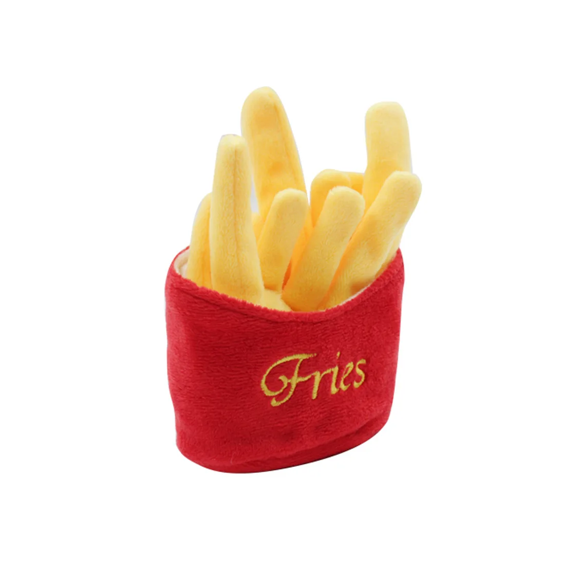 Fast Food Plush Squeaky Dog Toys, Hamburger Fries Cake Hot Dog Ice Cream Chicken Leg Squeaky Pet Chew Toy, Soft Stuffed Interactive Puppy Toy for Boredom Relief, Small Medium Dogs & Cats - view 3