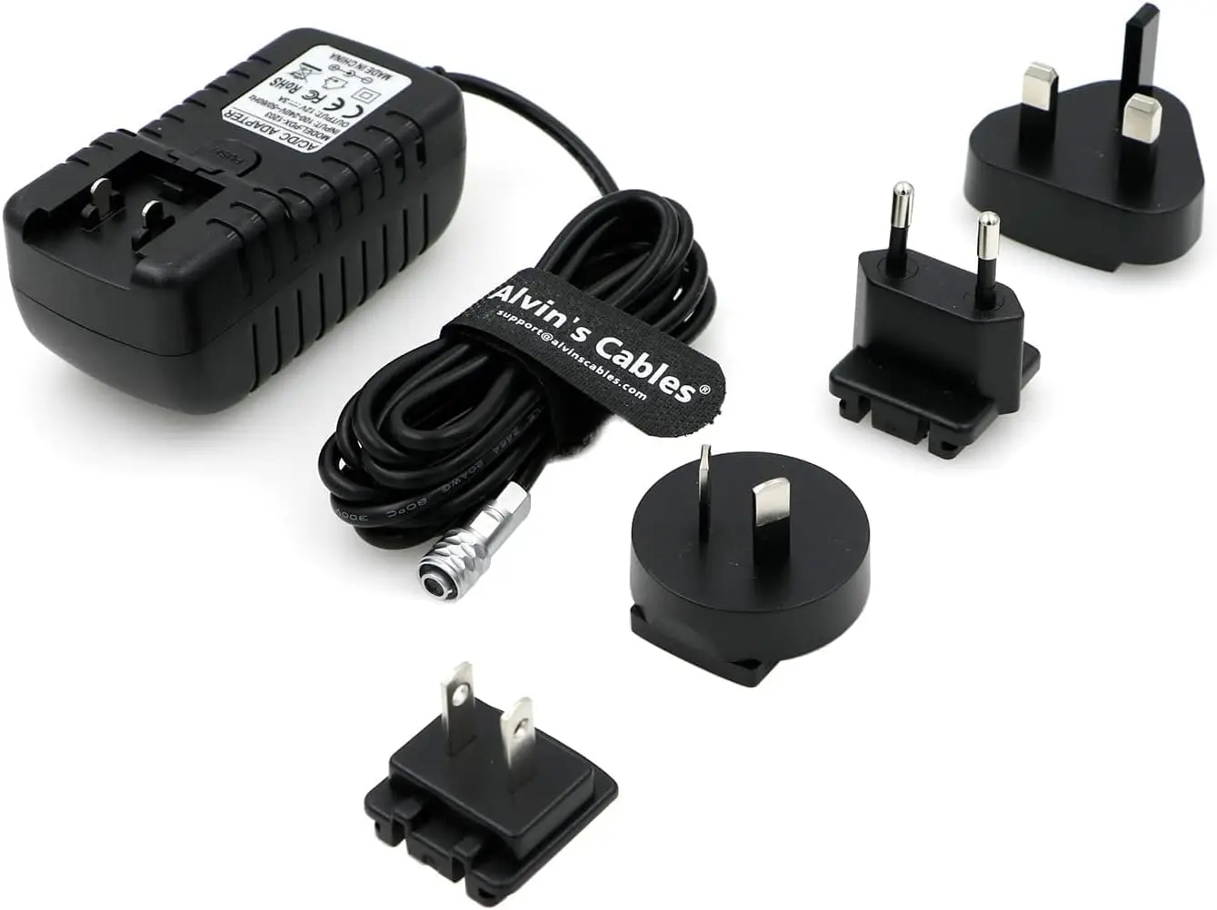 Alvin's Cables BMPCC 4K 6K Universal AC Power Supply Adapter for Blackmagic Pocket Cinema Camera 4K 6K DC 12V with UK EU AU US