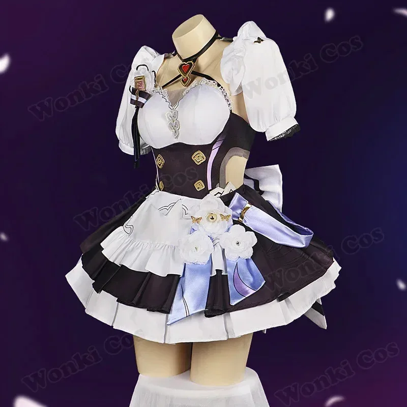 

dd123 Косплей Платье Горничной Парик Розовые Волосы с Чулками Головной Убор Elysia Сексуальный Костюм для Ролевых Игр Женские Костюмы