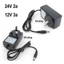 AC 220V to DC 12V 3A 3000ma 24Volt 24V 2A 2000ma Power Supply Adapter AU NZ Australia UK plug Transformer for LED light Driver