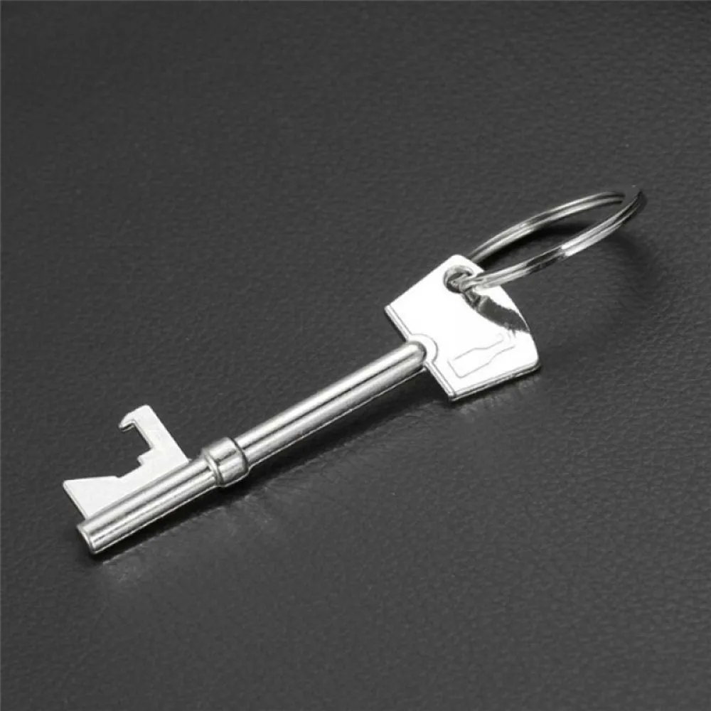 1pcs Portable Key Bottle Opener Metal Key Bottle Opener Key Shaped Bottle Opener Keychain Bar Tool