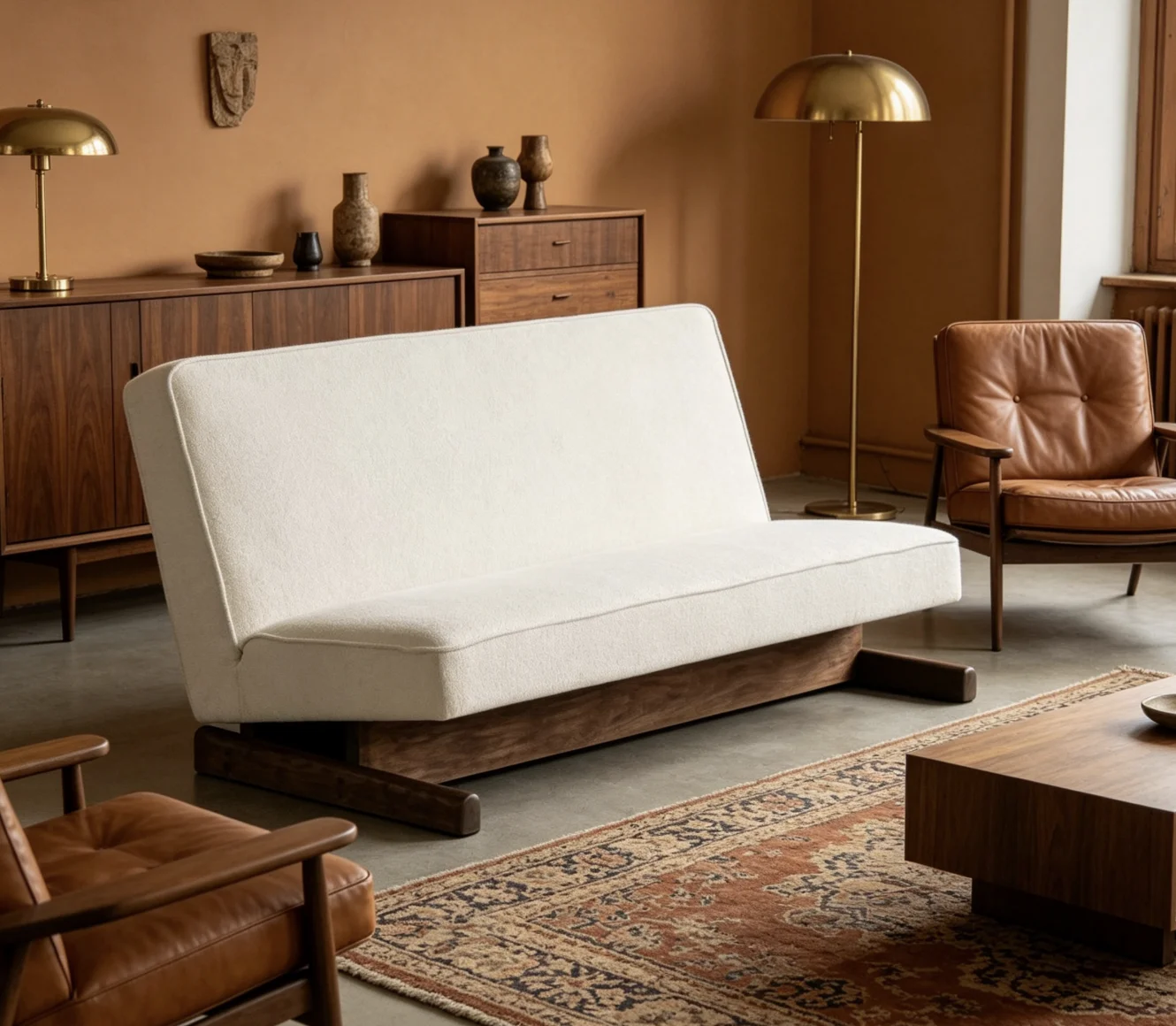 Modern Two Seat Square Wood Fabric Sponge-Filled Upholstered Reclining Leisure Sofa for Apartment Living Room and Hotel Use