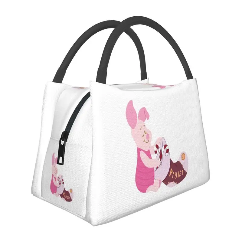 

Cartoon Winnie The Pooh Animation Insulated Lunch Bags for School Office Piglet Leakproof Thermal Cooler Lunch Box Women