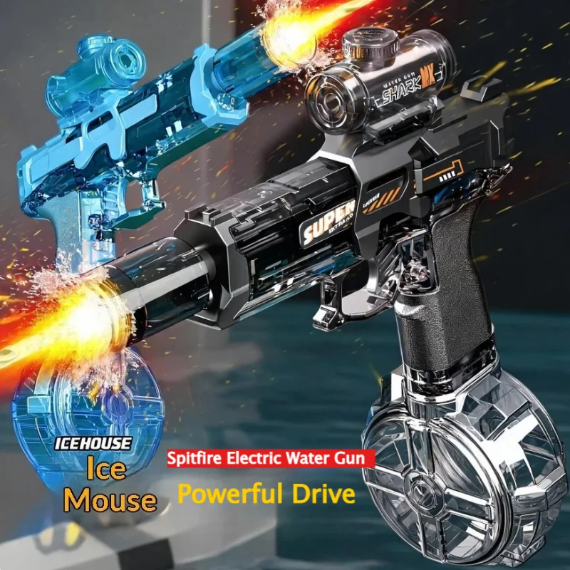 

Electric Water Blaster Gun Children Automatic Water Pistol WaterGun with Led Light Summer Outdoor Game Party Toy for Adults Kids