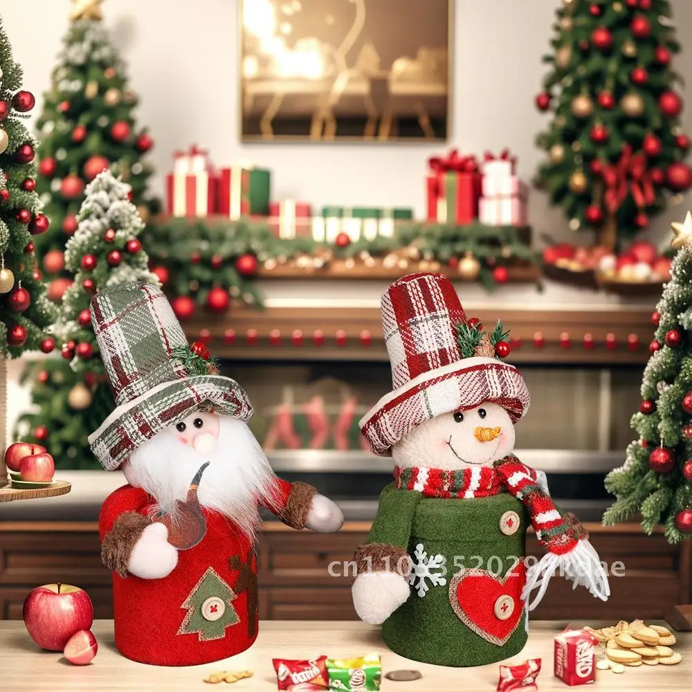 

High-End Christmas Eve Apple Jar Decoration Santa Claus Snowman Candy Box Gift Old Man Theme Packaging OPP Bag
