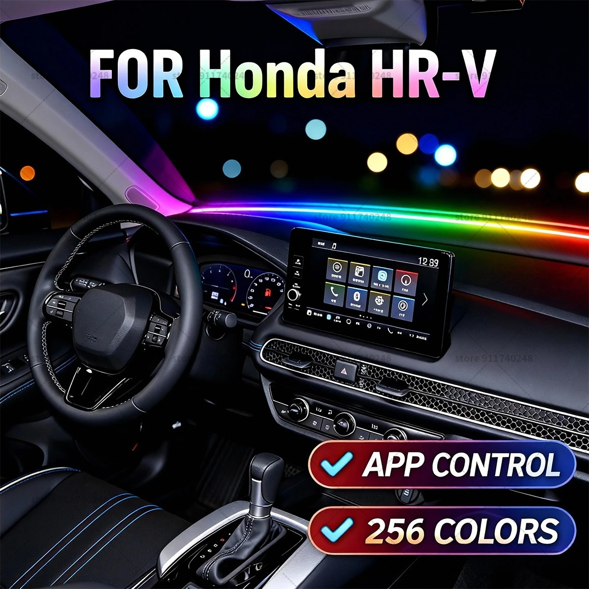 

Для Honda HR-V автомобильная декоративная световая полоса, красочная акриловая звукоизоляционная полоса на переднее лобовое стекло, свет окружающей среды