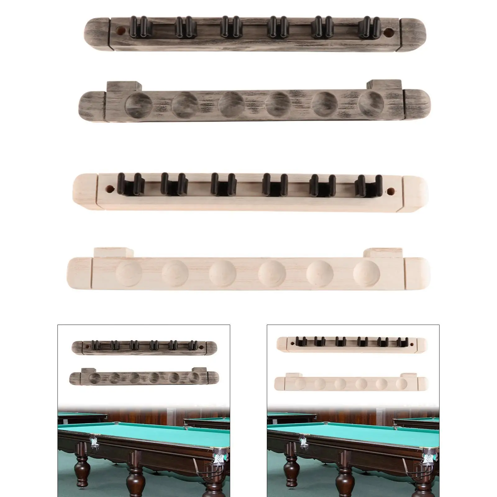 

Pool Cue Rack for 6 Cues Practical Portable Professional Organizer Billiard Cue Sticks Wall Shelf for Clubhouse Billiard Room