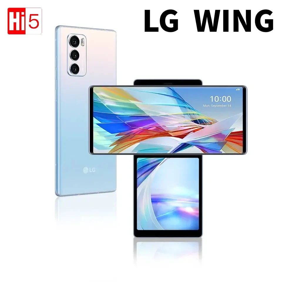 الأصلي LG WING Wing 5G F100N 6.8 "ثماني النواة 8GB RAM 128GB ROM كاميرا خلفية ثلاثية 1 بطاقة بصمة أندرويد الهاتف المستخدم
