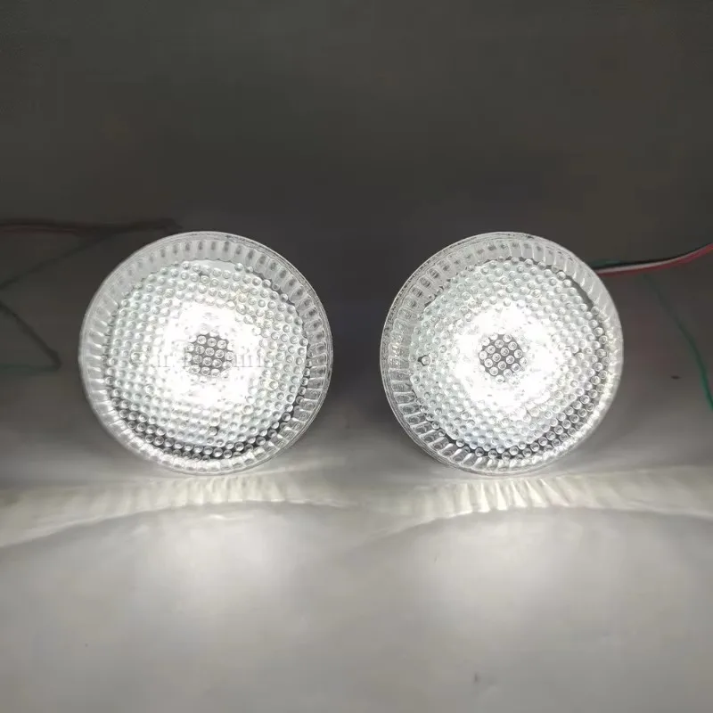 

Poer For 2Pcs Lens Car Reflector Round Brake Stop Light LED Warning Lamp Tail Rear BumperFor Nissan Qashqai Toyota Corolla
