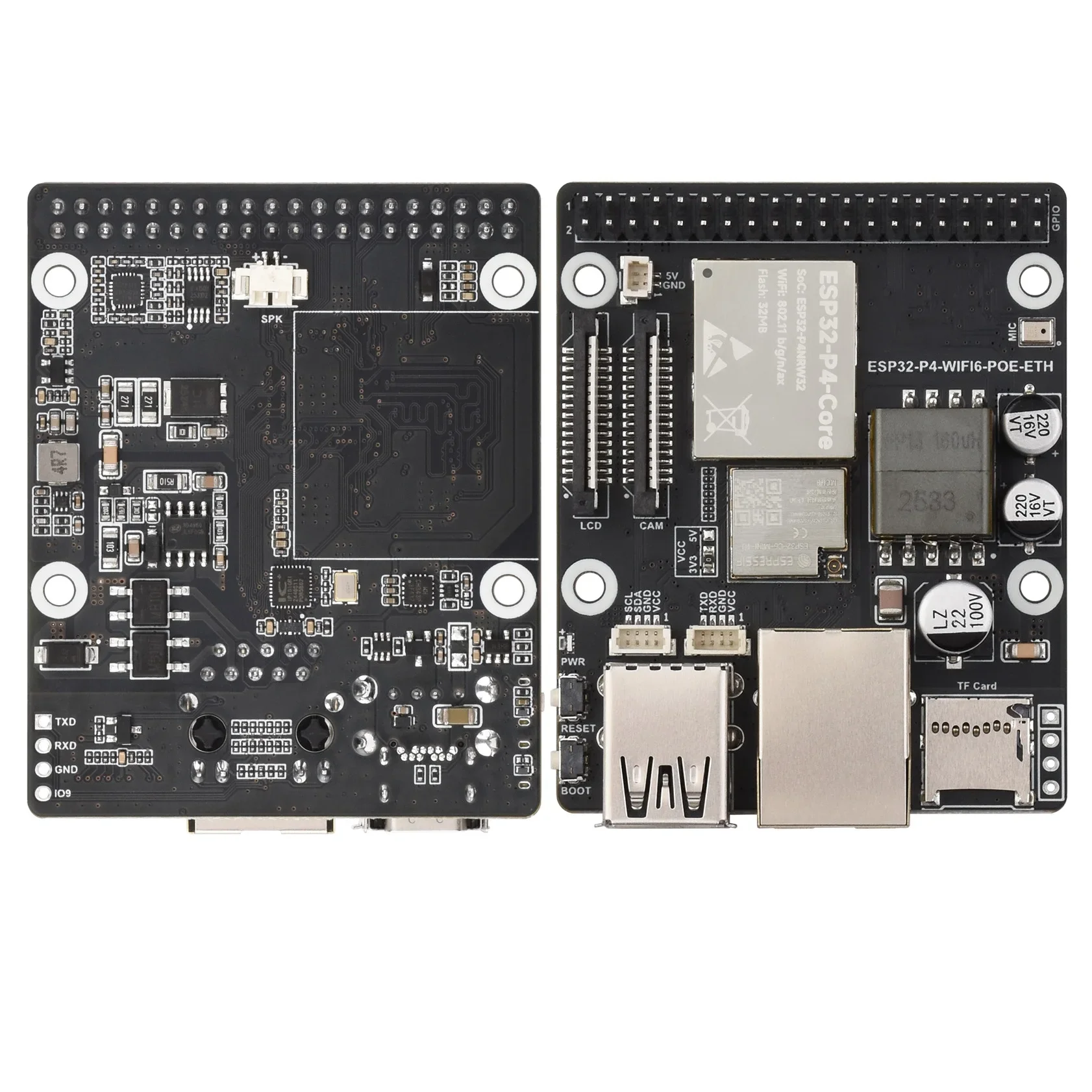 VoltSESP32-P4-WIFI6-POE-ETH Development Board Featuring ESP32-P4/ESP32-C6 Chip Wi-Fi 6/Bluetooth 5 Integrated PoE Module
