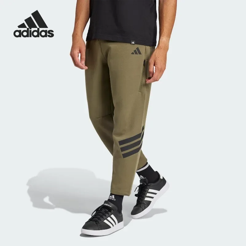 Adidas Water Repellent Drawstring Waist Track Cut Slant Pockets Outdoor Long TrousersJD4891