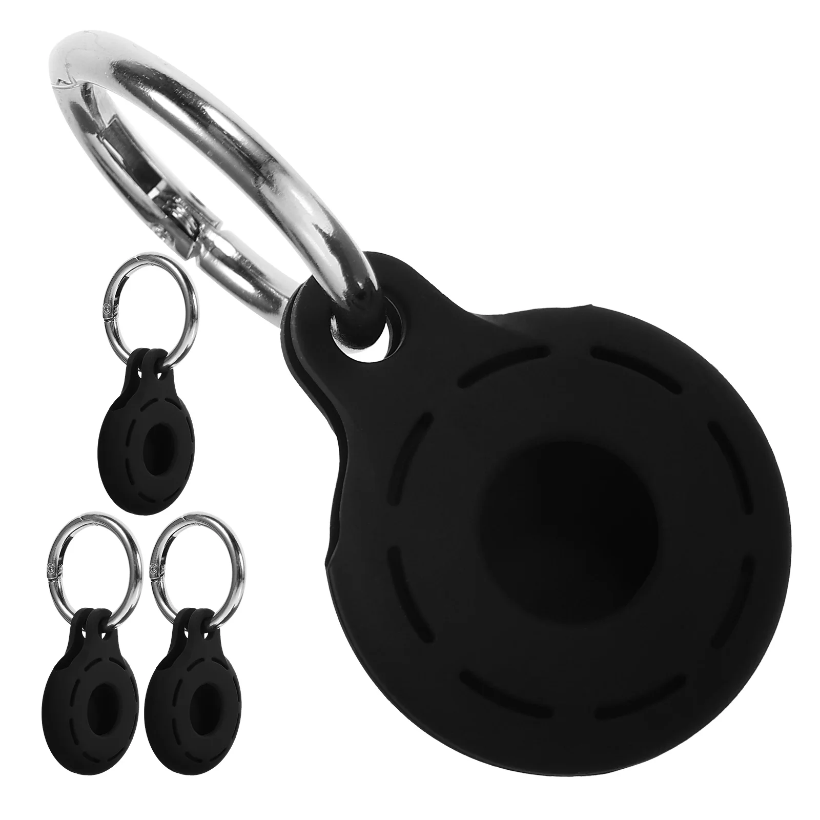 

4pcs Silicone Aluminum Alloy Tracer Cover Lightweight Protective Case For Anti-Scratch Pet Tracer Sleeve Hanging Tracker