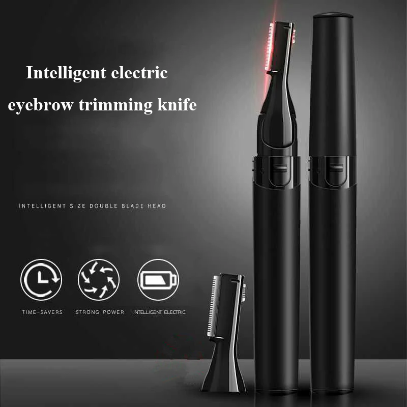 

Electric Eyebrow Trimmer Razor Brow Shaping Portable Shaving with Duals Cutter Head Design Washable Hair Trimmer Razor Tools