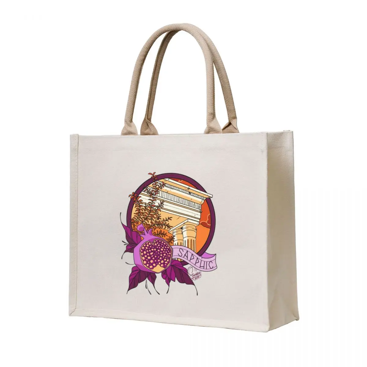 

Sapphic pride Tote Bag Shopper bag Canvas bag tote bags cloth bags eco folding