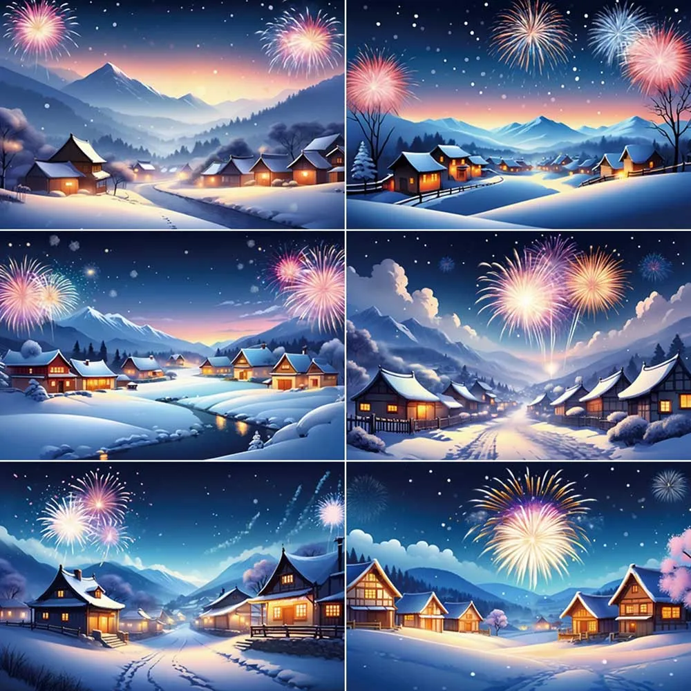 

MOON.QG 2025 Christmas Village Photography Backdrop Winter Snow Rustic Photozone Background Child Studio Photobooth Accessories