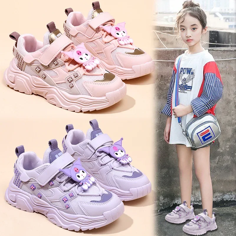 Girly Heart Kuromi Anime Kawaii Sanrio Casual Shoes Cute Cartoon Ins Breathable Fashion Children Sneakers Gifts for Kids