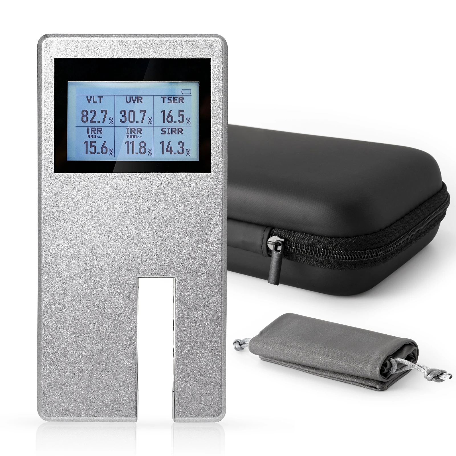 

FOSHIO Car Window Tint Solar Film Portable Transmission Meter 15mm Test Slot Glass Infrared UV Power Light Rejection Rate Tester