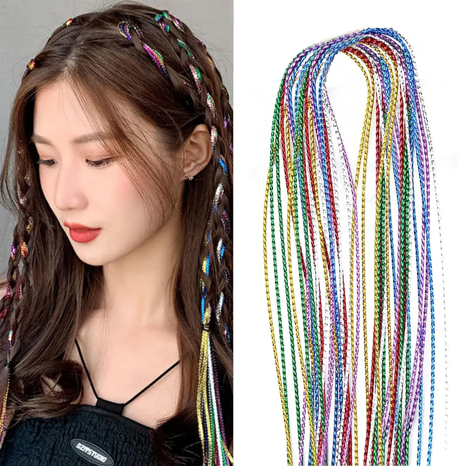 

30 Pcs Colorful Hair Wrap String For Braids, Multi Rainbow Braiding Hair Tie, Girls Braids Hair Styling Accessories