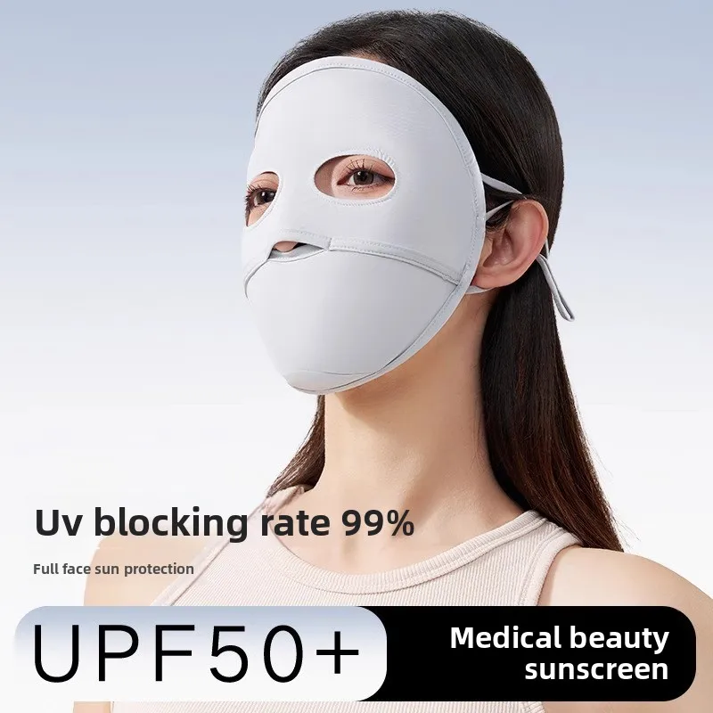 

New Full Face Medical and Aesthetic Surgery, Sunscreen Mask, Ice Silk Sunshade, Cycling Face Gini Women's Anti-ultraviolet Ice