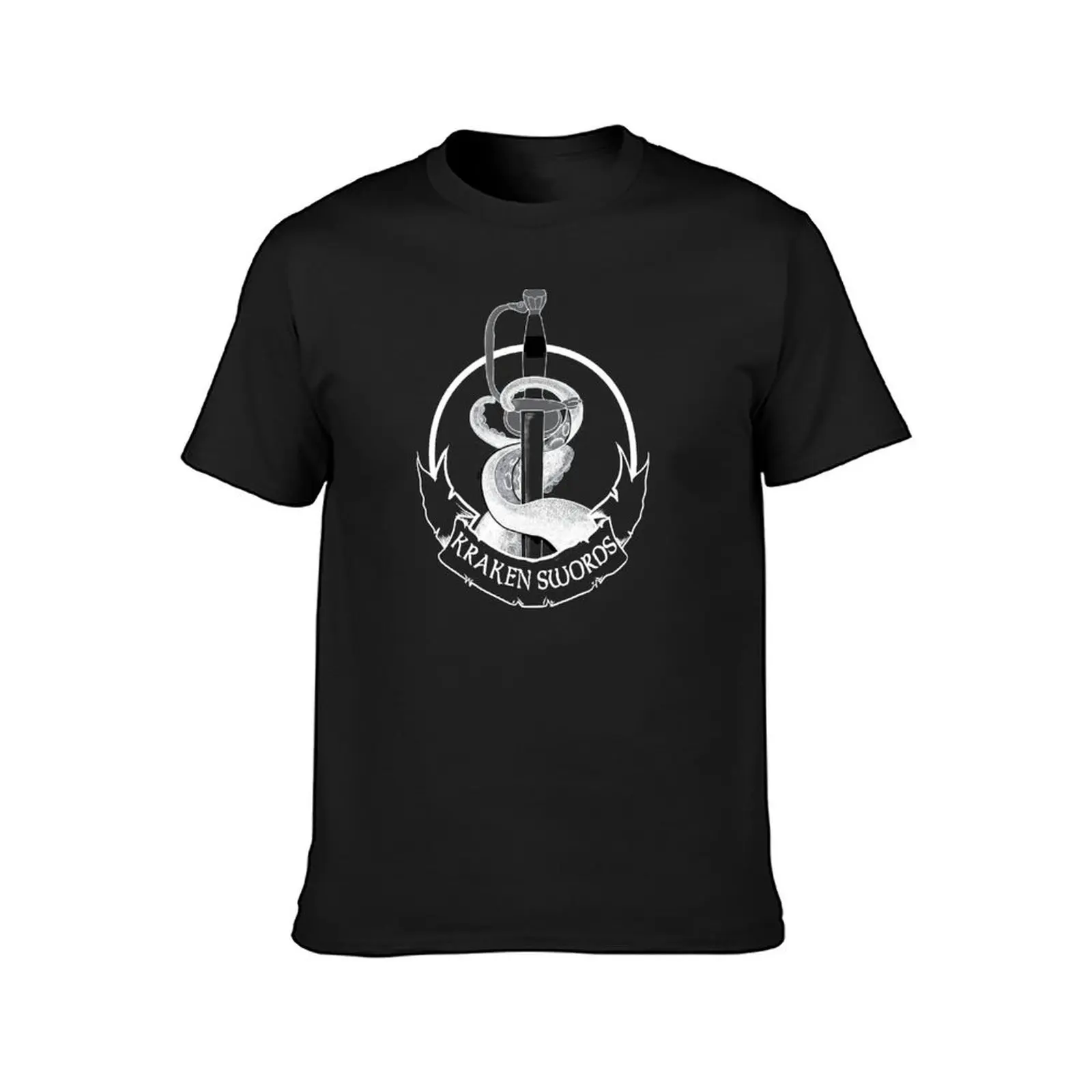 Kraken Swords Sabre Club Logo (Flip-Side Murdered Out Edition) T-Shirt cute clothes customs design your own t shirts for men