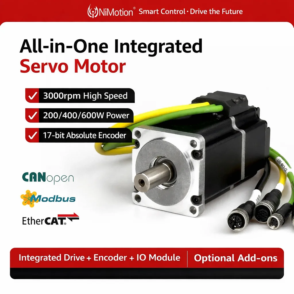 

200W/400W Integrated Multi Turn 24V 48V Servo Motor with Driver Controller High Precision Compact Servo Motor for Motion Control