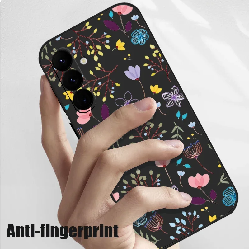 Luxury Flower Print Lanyard Case For Samsung Galaxy A55 A54 5G A35 A25 A15 A14 A34 A52 S21 FE S22 S23 S24 Ultra Silicone Cover