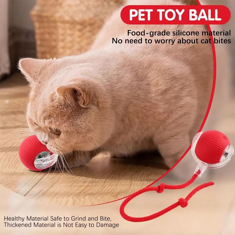 

Automatic Rolling Ball Interactive Ball Cat Toys Pet Supplies Dog and Cat Training to Imitate Rat USB Rechargeable