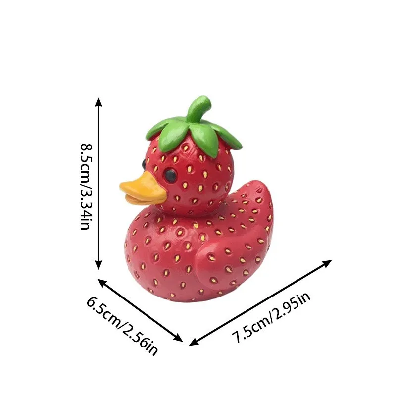 Pineapple Duck Resin Figurine, Cute Tropical Fruit Duck Statue for Desk & Home Decor view 5