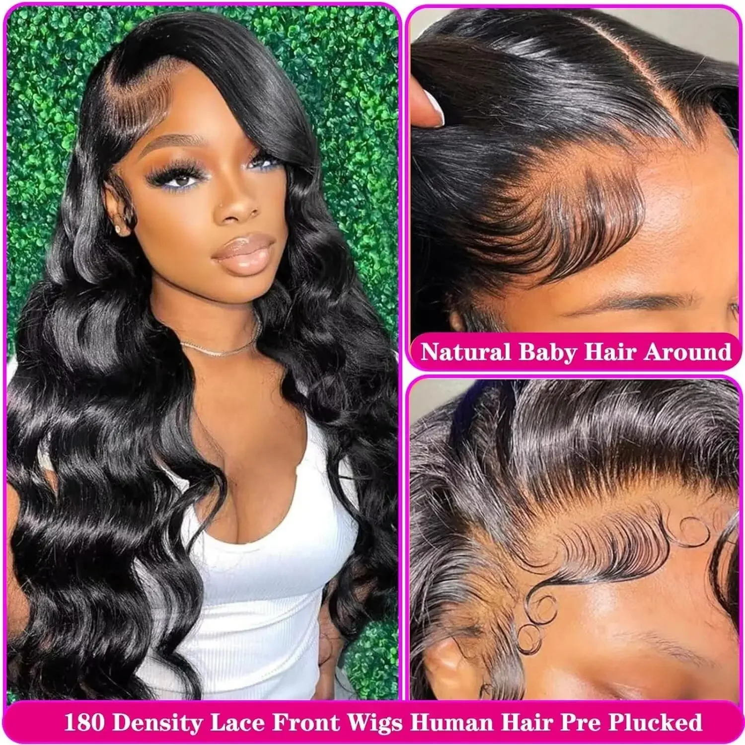 13x6 Lace Front Wigs Human Hair 250 Density Body Wave HD Transparent Glueless Lace Frontal Wigs Human Hair Pre Plucked for Women image 5