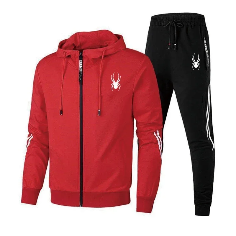 Spring Autumn Men Tracksuits Sets Long Sleeve Hoodie+Jogging Trousers 2 Piece Fitness Running Suits Sportswear Casual Clothing