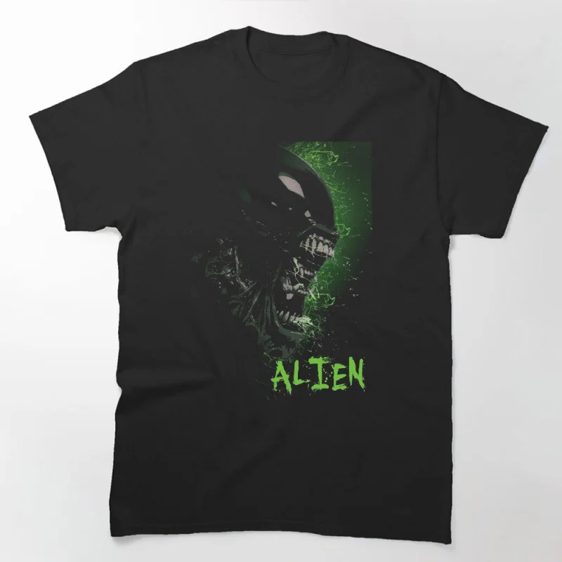 

Scary Alien 0126 Retro Sic-fi Gift T-Shirt for man Xenomorph Graphic Clothes All size Tops S-6XL 100% cotton printed Unisex Tee