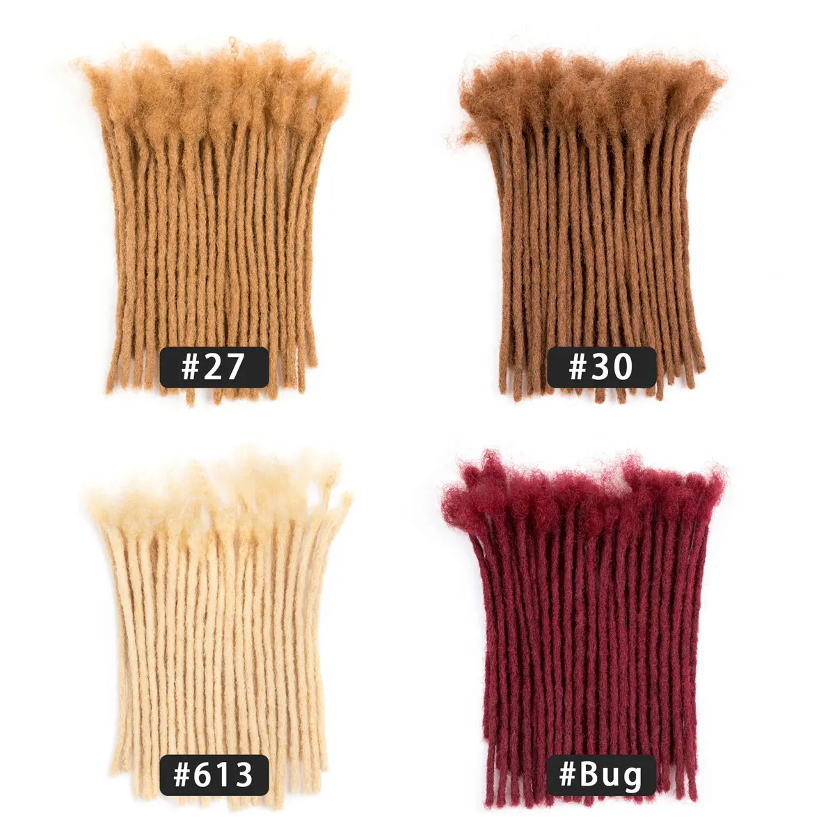 Pre kolorowe dredy 0.4 0.6 0.8 ręcznie robione ludzkie włosy trwałe dredy Locs 4-8 Cal 27 #30 #613 # Bug #