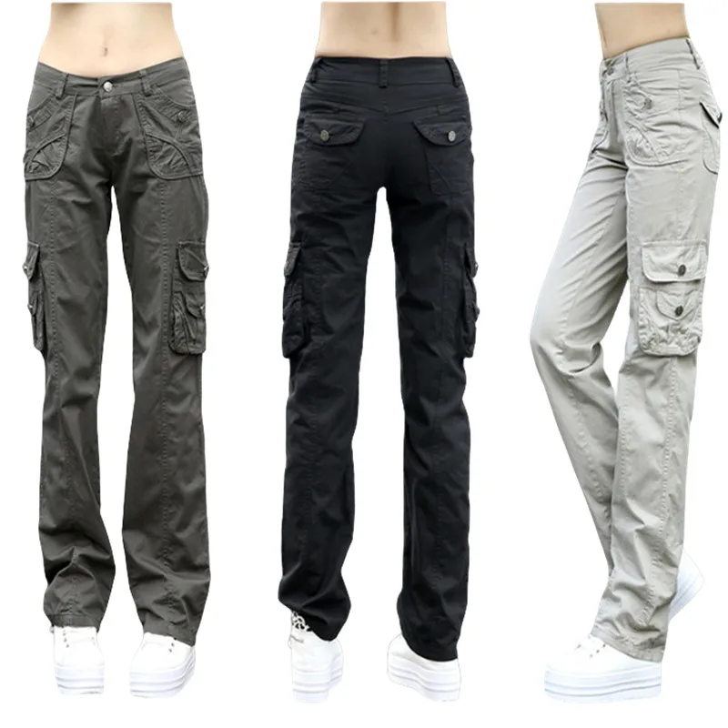 Summer Style Military Cotton Cargo Pants Women Loose Trousers Female Casual y2k Baggy Trousers Ladies Black Khaki Capris