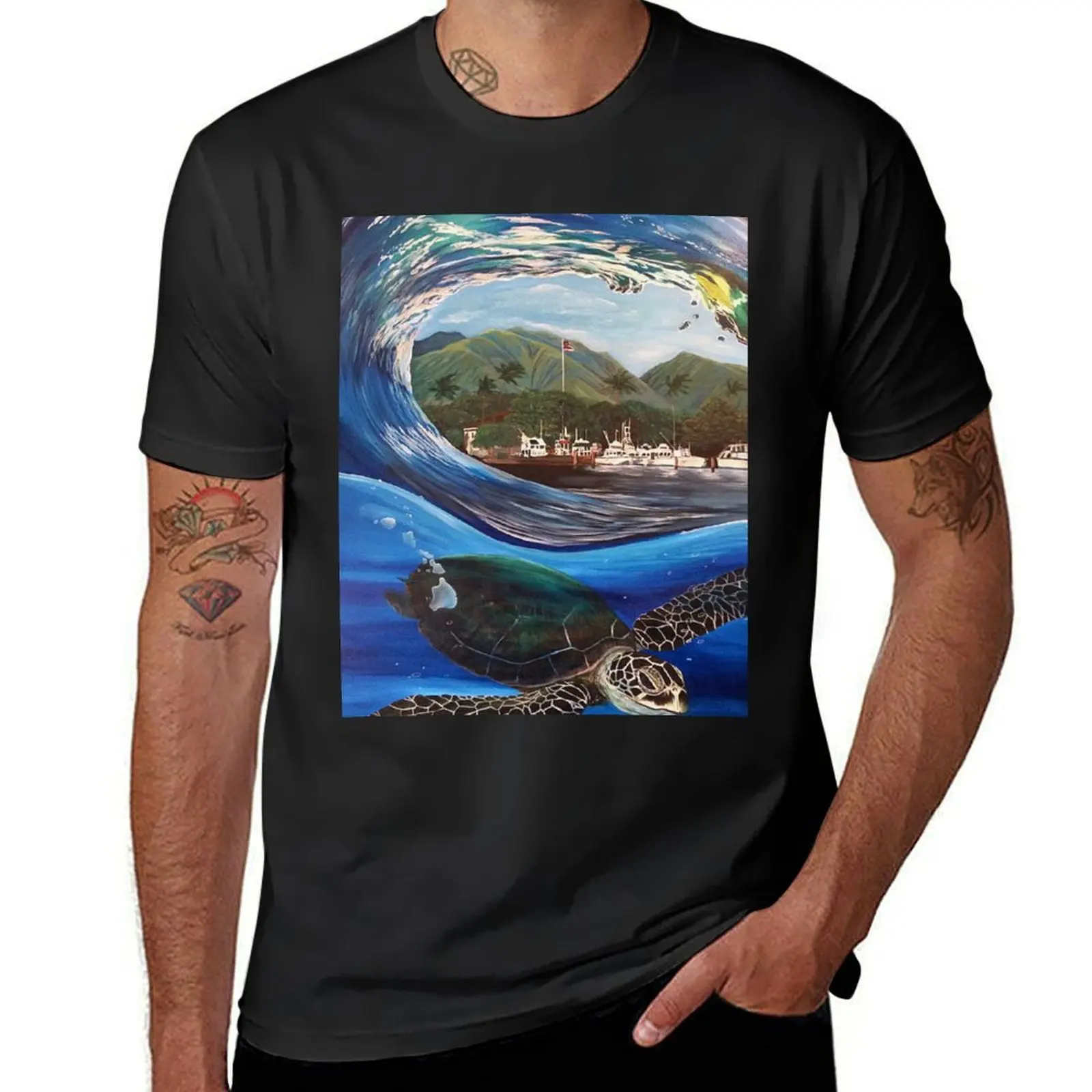 Lahaina Harbour Honu T-Shirt plus sizes boys whites mens graphic t-shirts funny