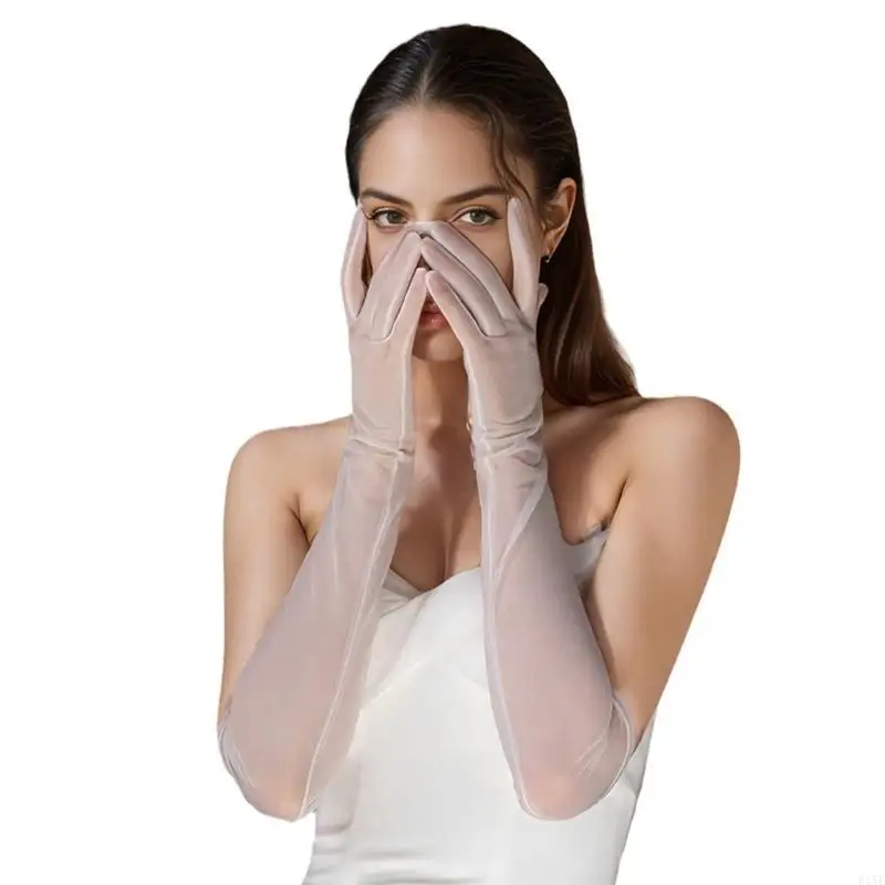 E15e Белые перчатки для свадебных перчаток