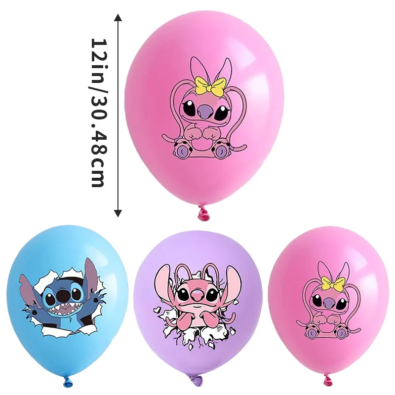 Ballons à thème de dessin animé Disney Lilo & Stitch, 18 pièces aléatoires, décorations de fête d'anniversaire