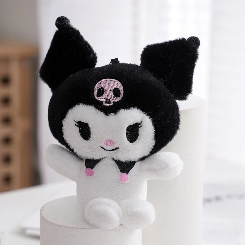 Cartoon Sanrio Black Kulomi peluche bambola borsa da scuola borsa ciondolo bambola creativa bambola portachiavi regalo