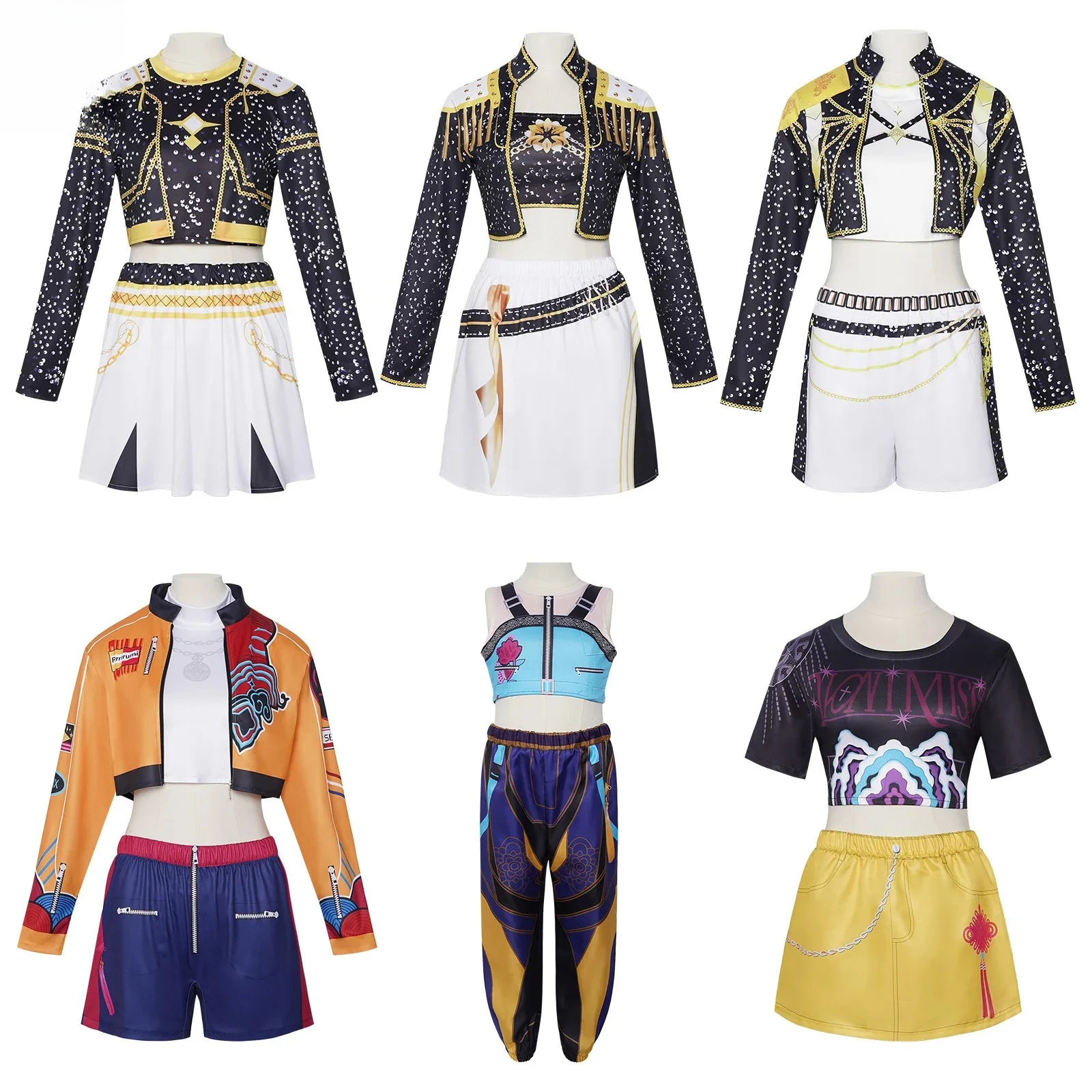 نوعية جيدة KPOP الساحرة الصيادين كوس البدلة شيطان هنتر ميرا روميزوي طباعة الإناث مرحلة الأداء البدلة #1