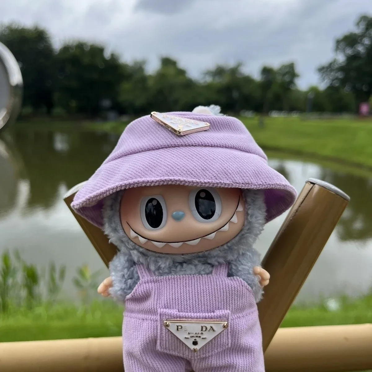 Conjunto de ropa para muñeca Labubu de 17cm, conjunto de sombrero de pescador de Color sólido y cubo, traje para muñeca DIY, regalo de vestir, ropa de muñeca