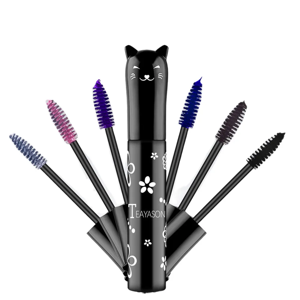 Mascara pour les yeux 6 couleurs, rouleau d'optique imperméable, durable, sans décoloration, noir, multicolore, brosse tendance, nouveau produit chaud, maquillage