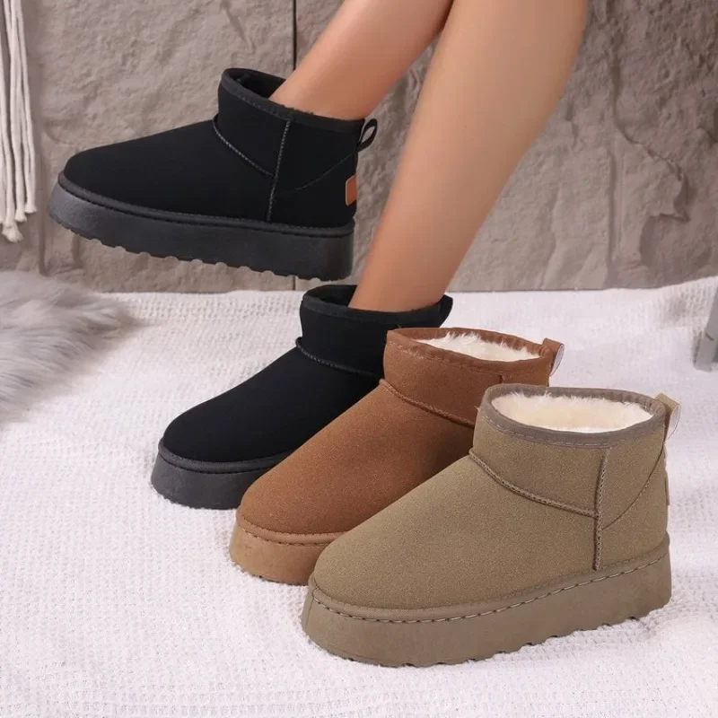 

Women's Winter Warm Snow Boots 2024 Waterproof Anti-slip Cotton Shoes Women's Padded Thickened Platform Ankle Boots Botas Mujer