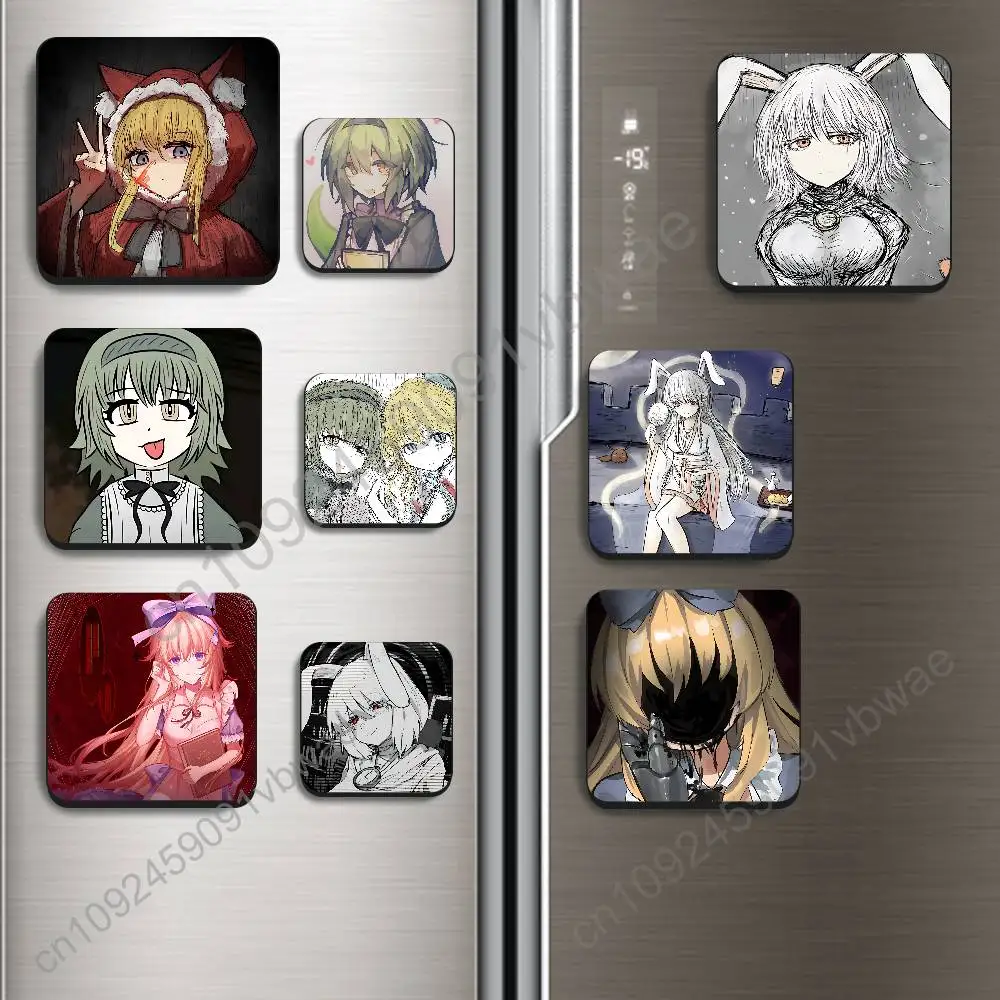 Lizard Bill Node Alice Liddell BLACKSOULS Black Square Plastic Fridge Magnet, for Magnetic Sticker No Trace Left, Durable