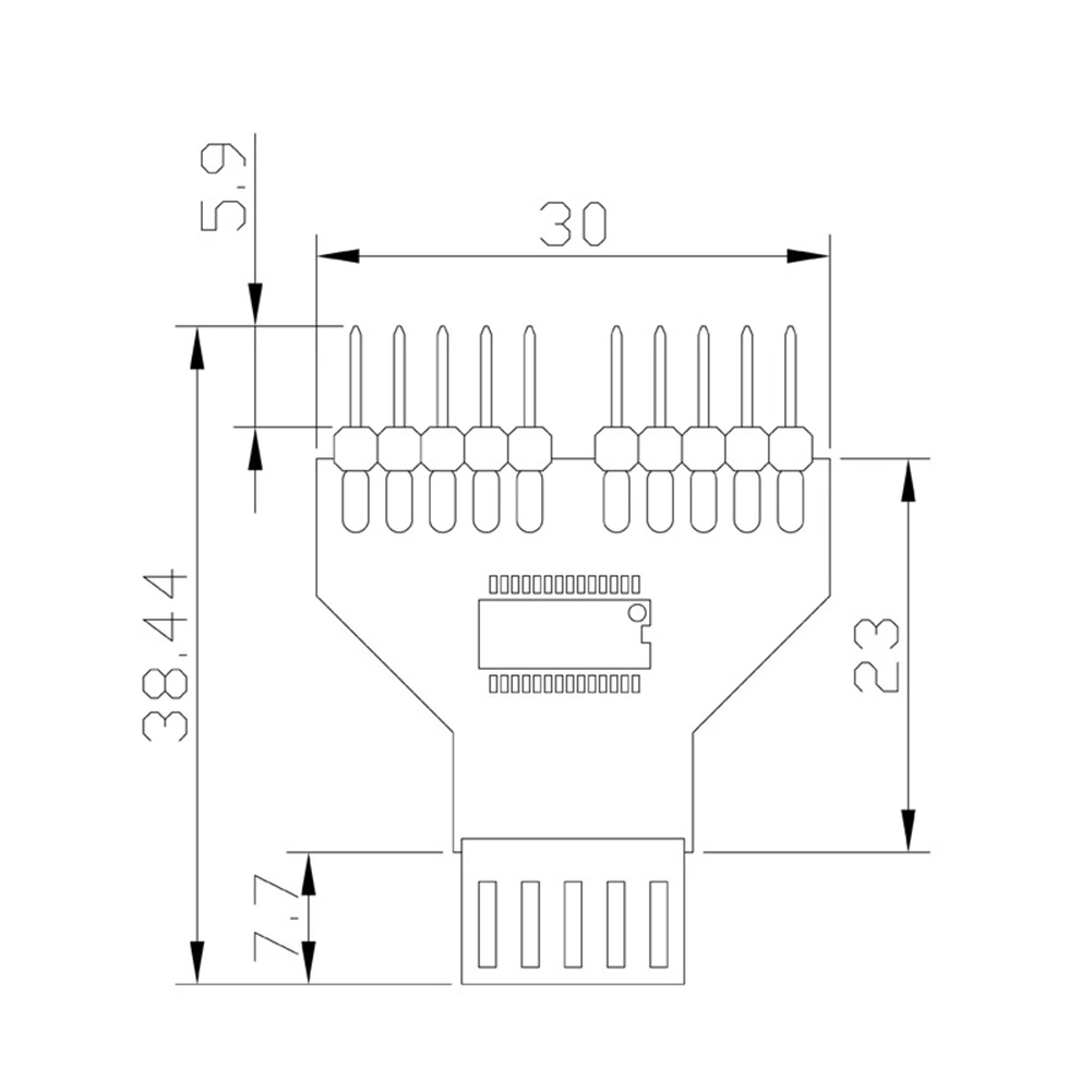 Carte mère USB2.0 9 broches, HUB USB 1 à 2, connecteur USB 2.0, adaptateur de Conversion à 9 broches, connecteur enfichable du panneau avant pour ventilateur de lampe RGB