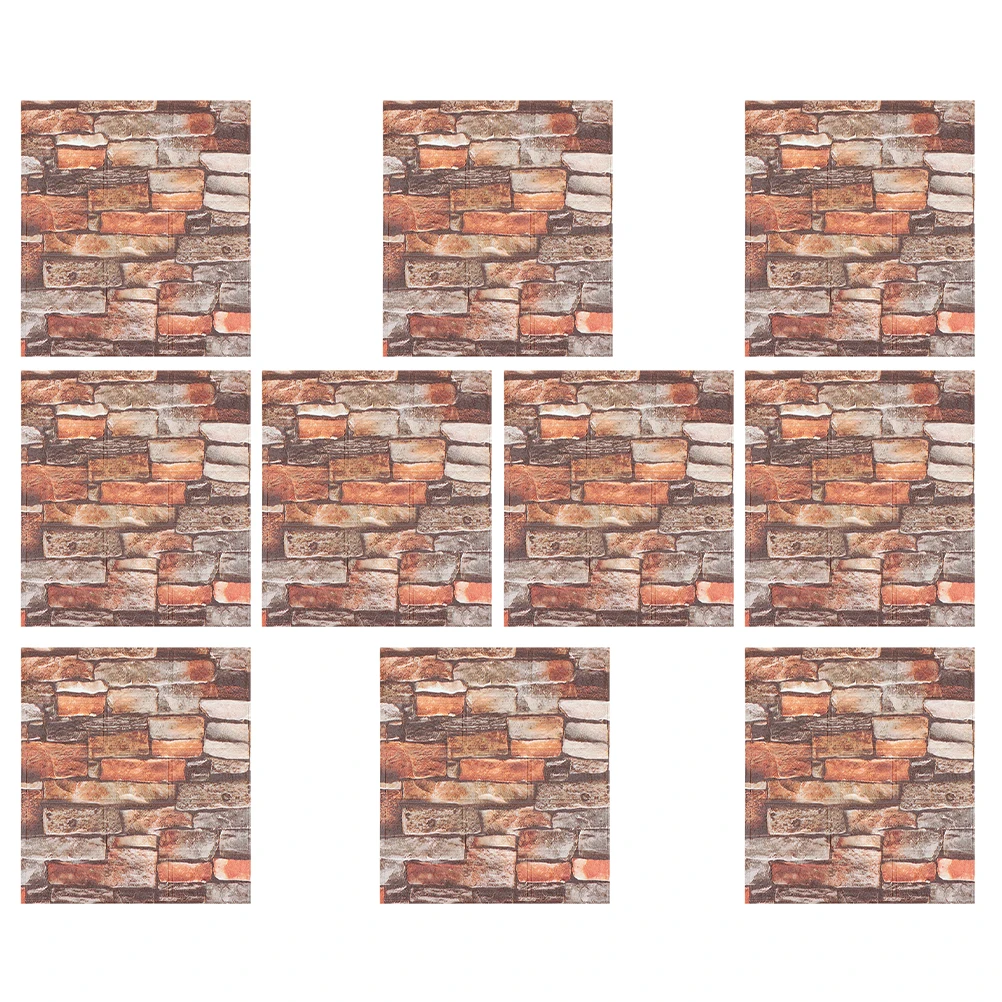 

10pcs Wall Stickers Self Adhesive 3D Rock Texture Foam Panels For Kitchen Bathroom Decor Sticky Tiles Home Office Waterproof