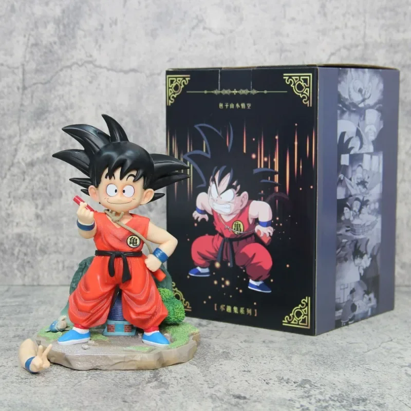 

19cm Dragon Ball Childhood Son Goku Anime Figure Pendant toy model Action Figures Statue Collection Desktop decoration Kid Gift