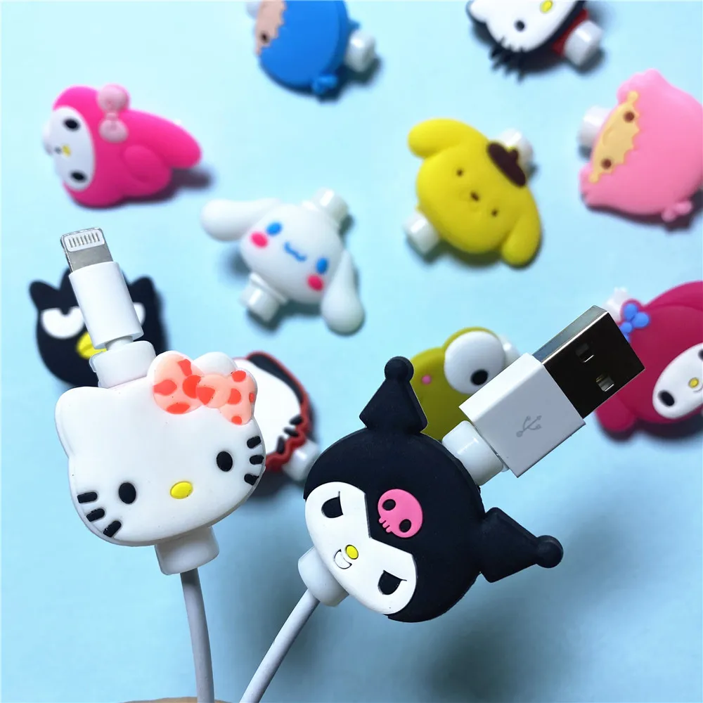 MINISO Sanrio Cable Protector Wire Organizer Winder Saver For iPhone Samsung Huawei USB Charging Cable Data Line Cord Cover